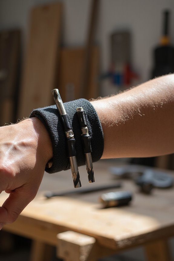 magnetic wristbands secure drill bits